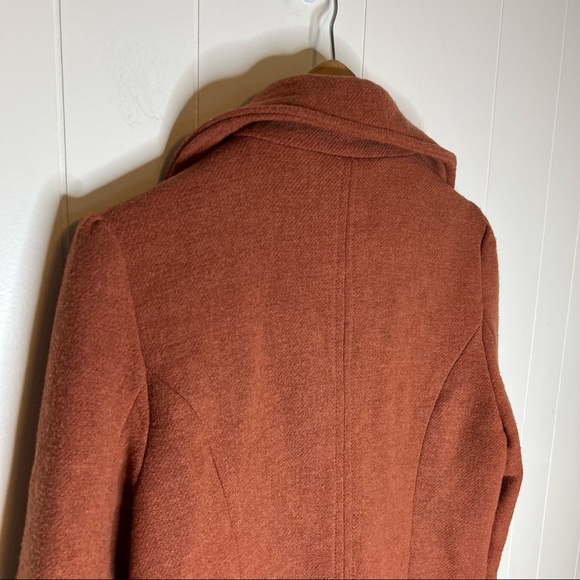 ICHI Coat Jacket Rust Pumpkin color Sz 38 Zíper Wool - Picture 4 of 9